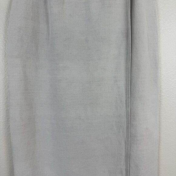 Vintage Cherokee Linen Cotton Lagenlook Casual Midi Wrap Skirt Cream 8 Small - Picture 5 of 15